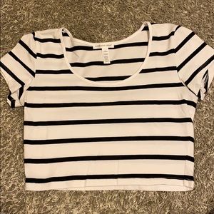 Black and White stripped crop top